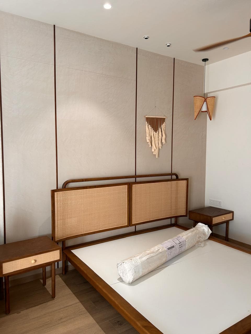 Minimalist kitchen design with dark accents