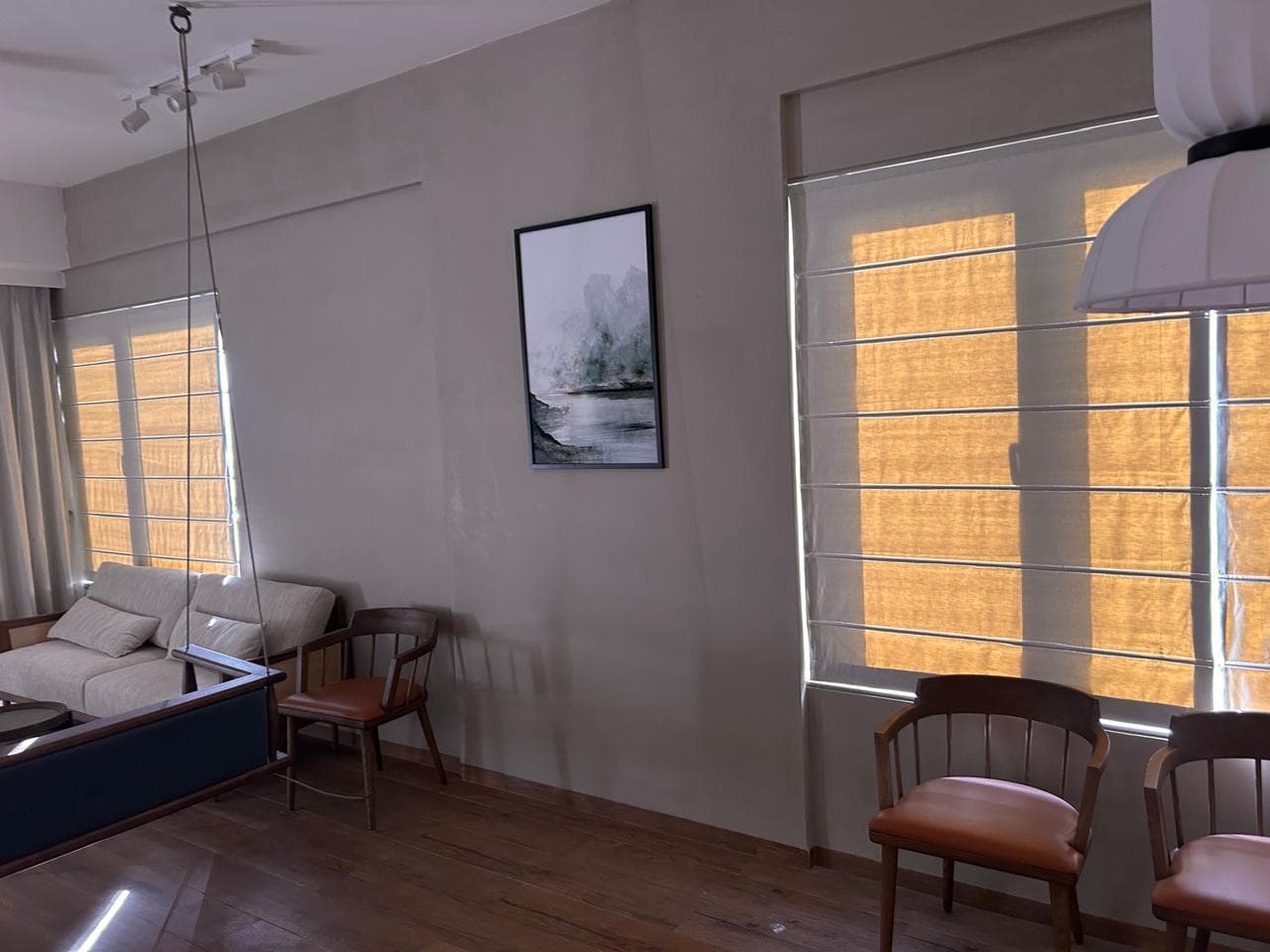 Cozy bedroom with textured wall paneling